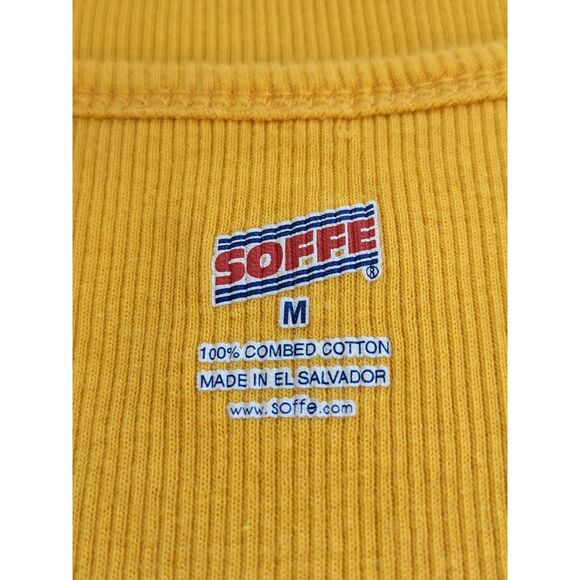 Soffe WVU Yellow Tank Top with Zebra Accents Size Medium West Virginia Tank Top - Picture 5 of 6